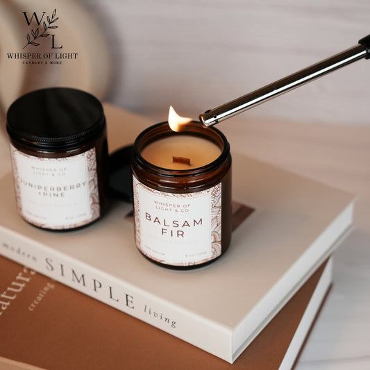 8 oz Handmade Organic Strong Scented Soy Wax Candles in Amber Jar